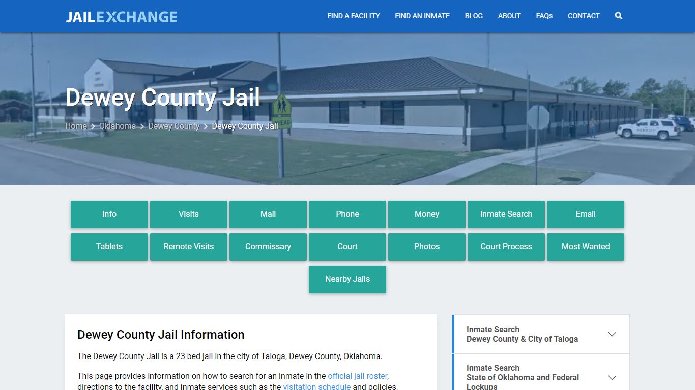 Dewey County Jail, OK Inmate Search, Information